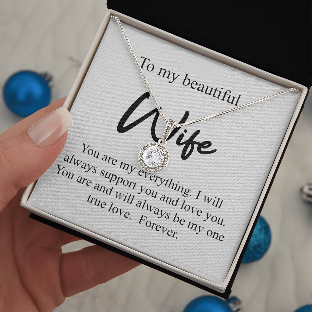 Eternal love pendent To my beautiful wife (With Message Card)