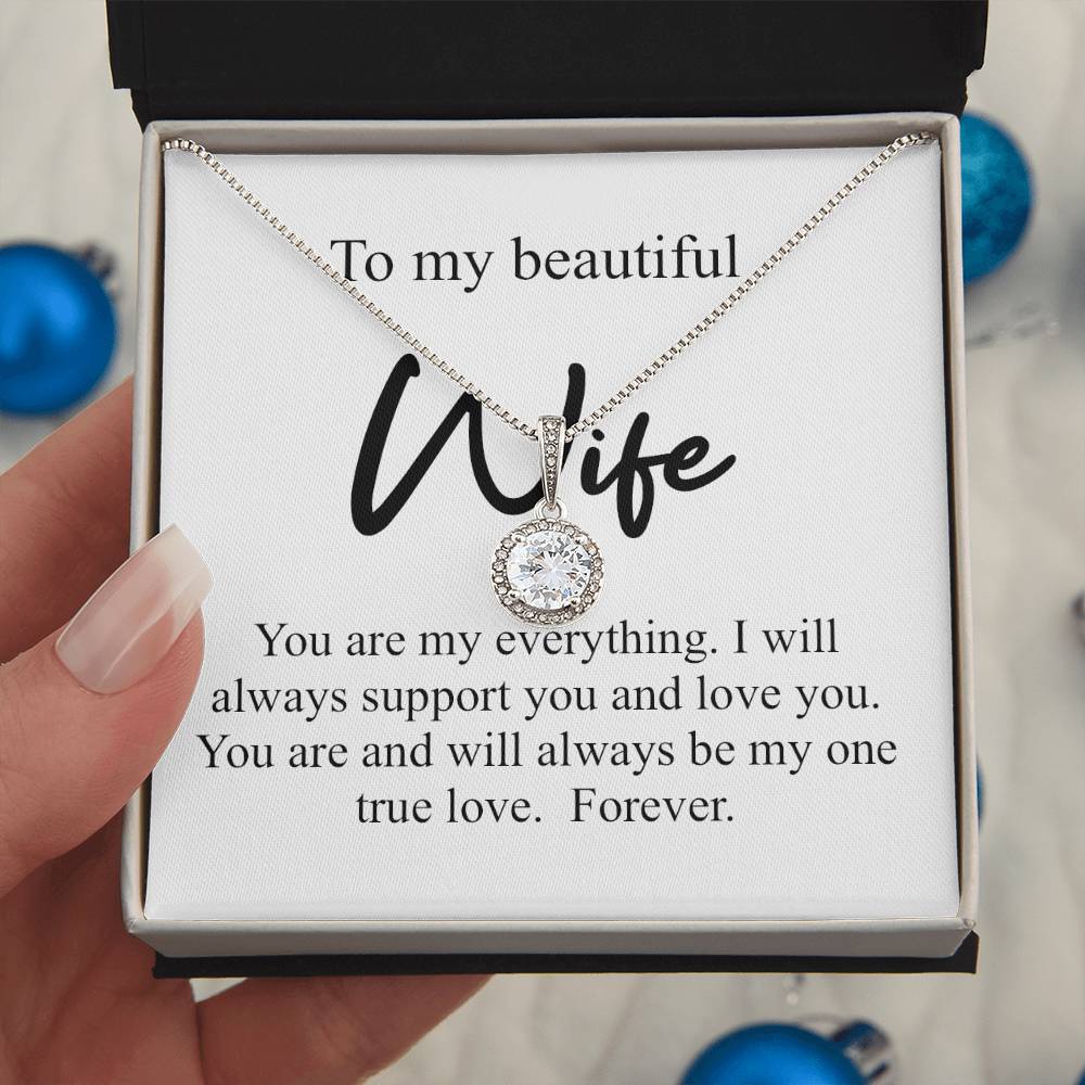 Eternal love pendent To my beautiful wife (With Message Card)