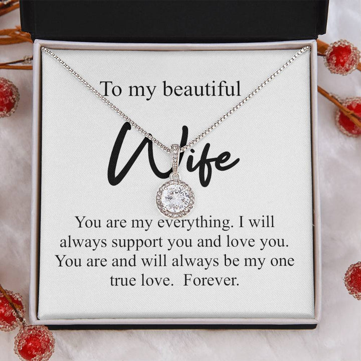 Eternal love pendent To my beautiful wife (With Message Card)