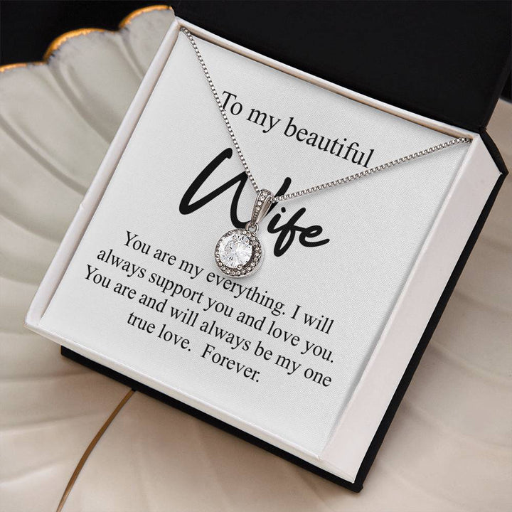 Eternal love pendent To my beautiful wife (With Message Card)