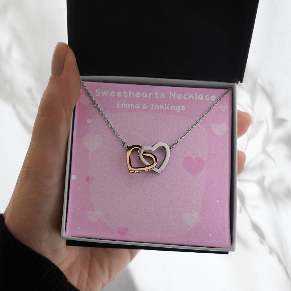 Interlocking Sweethearts Necklace (With Message Card)