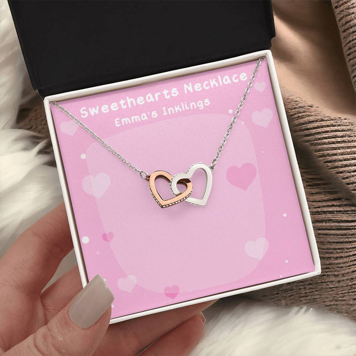 Interlocking Sweethearts Necklace (With Message Card)