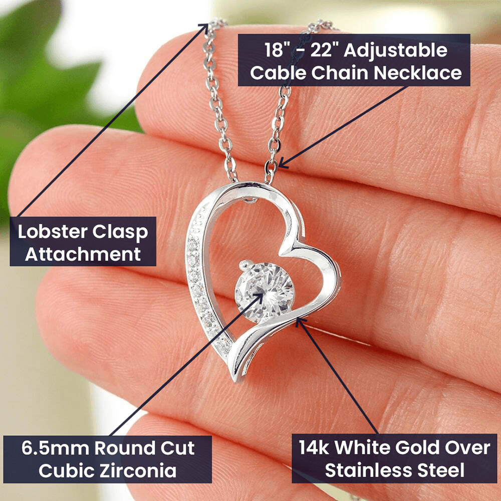 Forever Love Heart Necklace Simple (No Message Card)