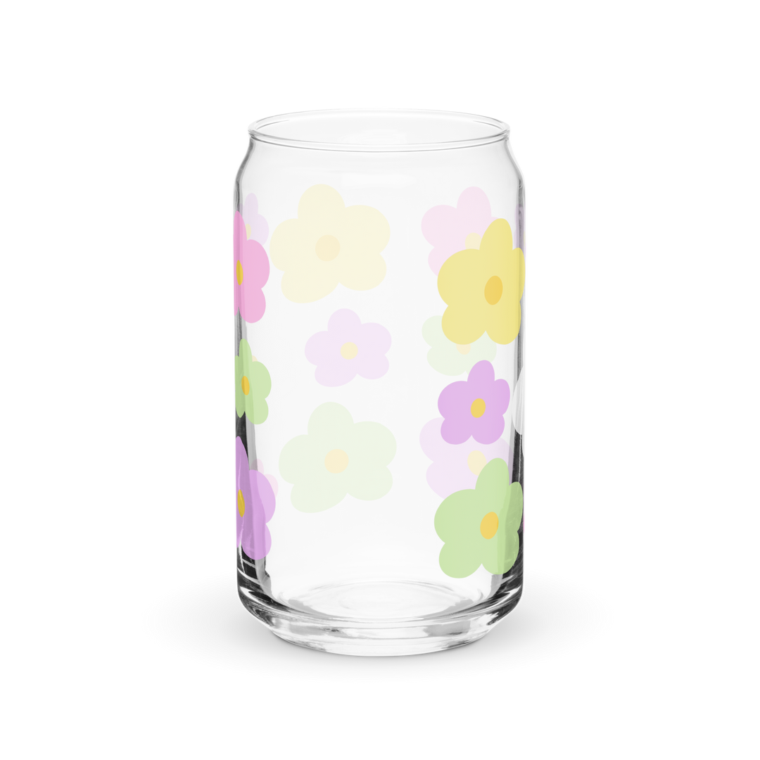 Pastel Daisy Can-shaped glass