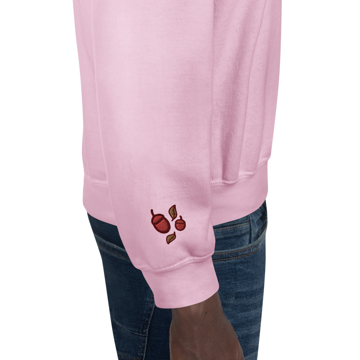 Left Embroidered Pocket Mushroom and sleeves Unisex Sweatshirt Cozy Vibes