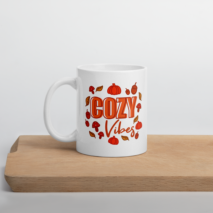 Cozy Vibes White glossy mug