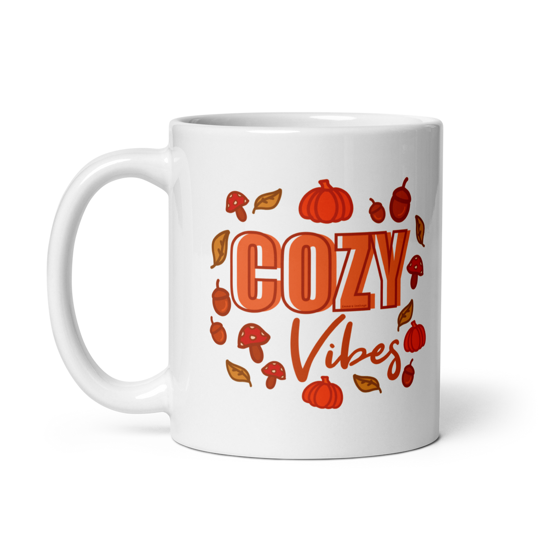 Cozy Vibes White glossy mug
