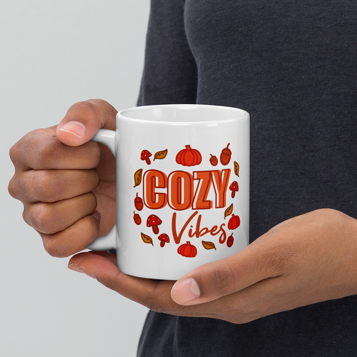 Cozy Vibes White glossy mug