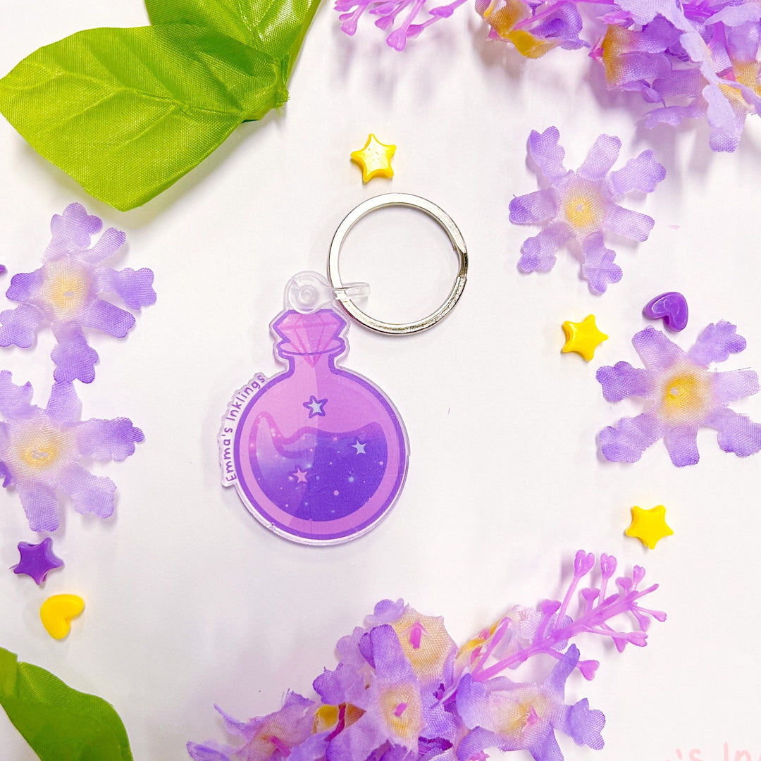 Galaxy Potion Bottle Acrylic Keychain