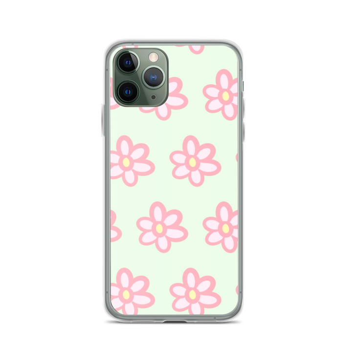 Kawaii Pink Blossom Phone Case Green