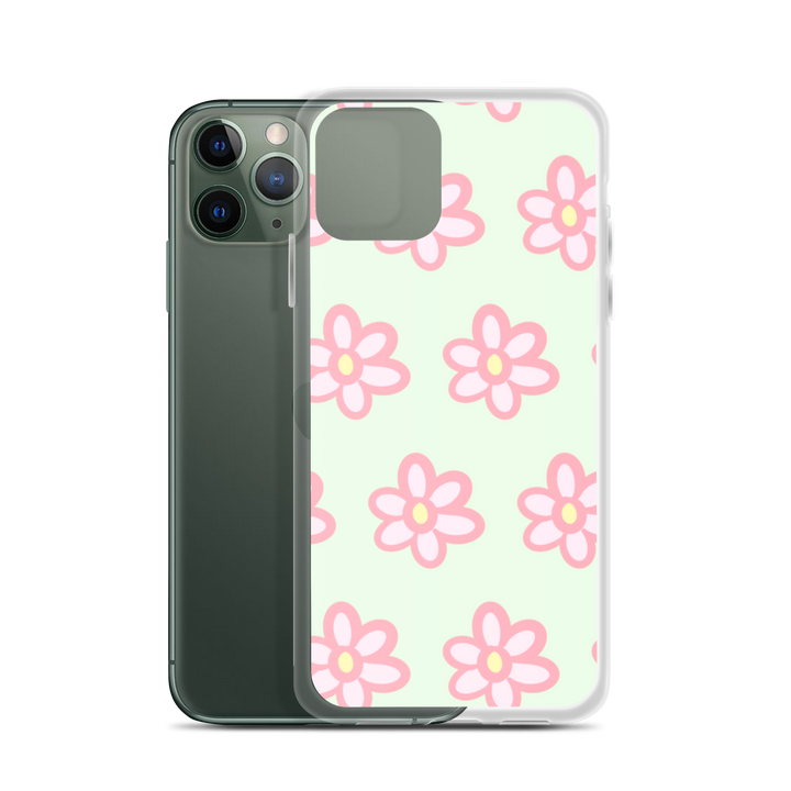 Kawaii Pink Blossom Phone Case Green