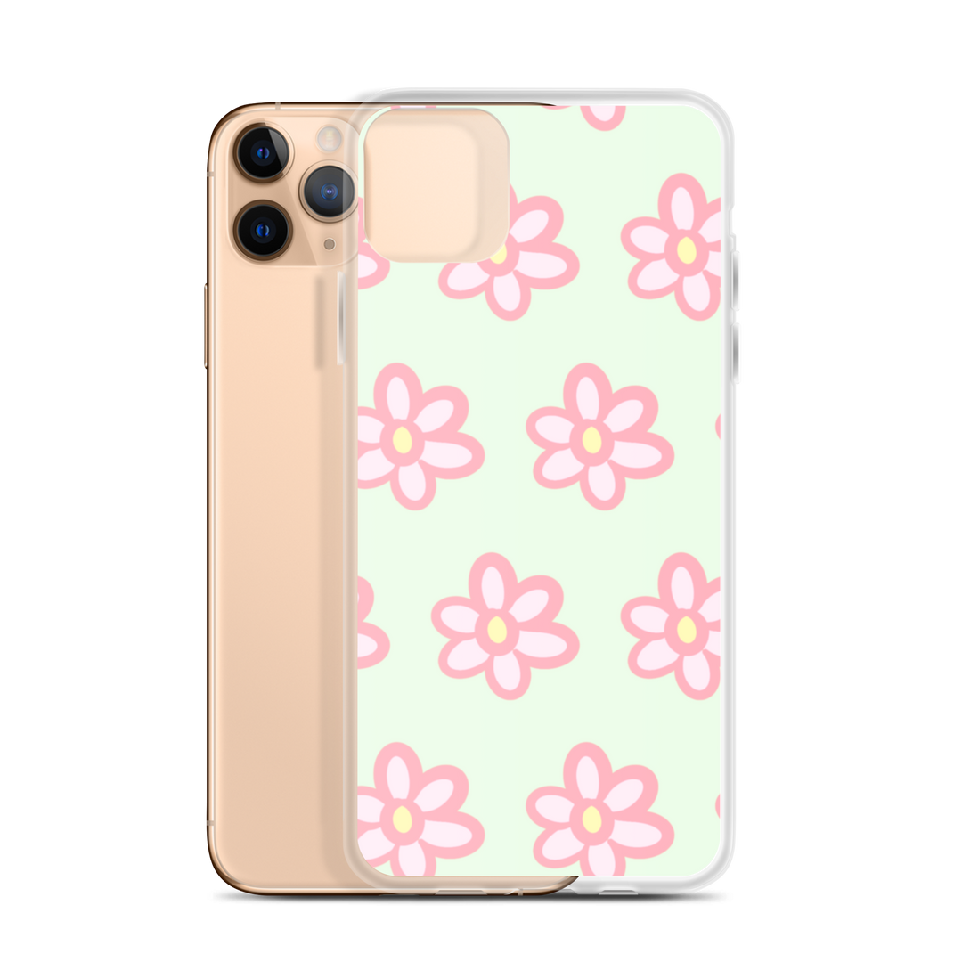 Kawaii Pink Blossom Phone Case Green