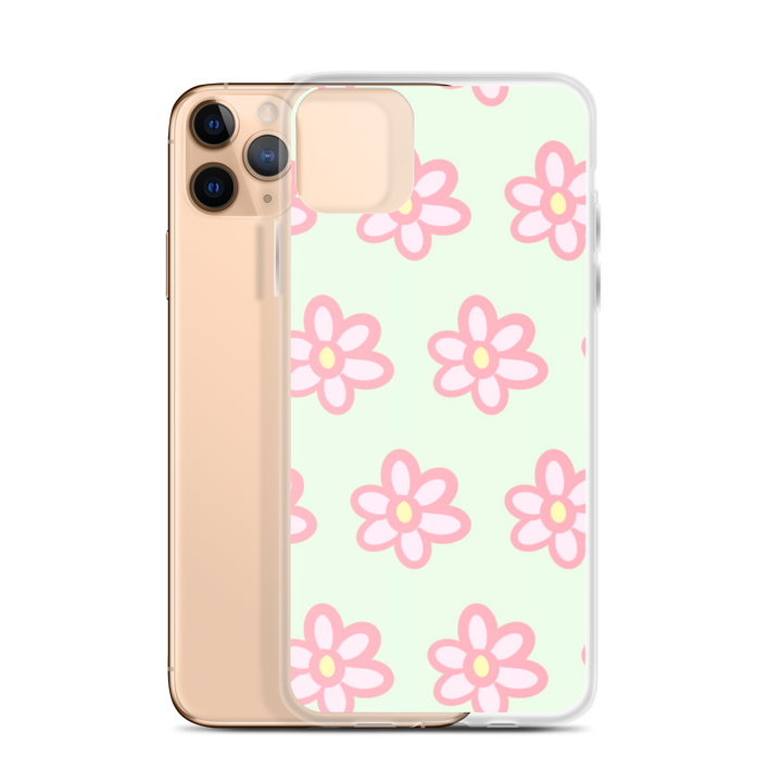 Kawaii Pink Blossom Phone Case Green