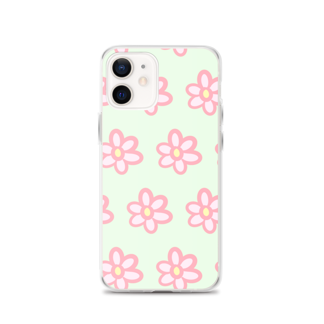 Kawaii Pink Blossom Phone Case Green