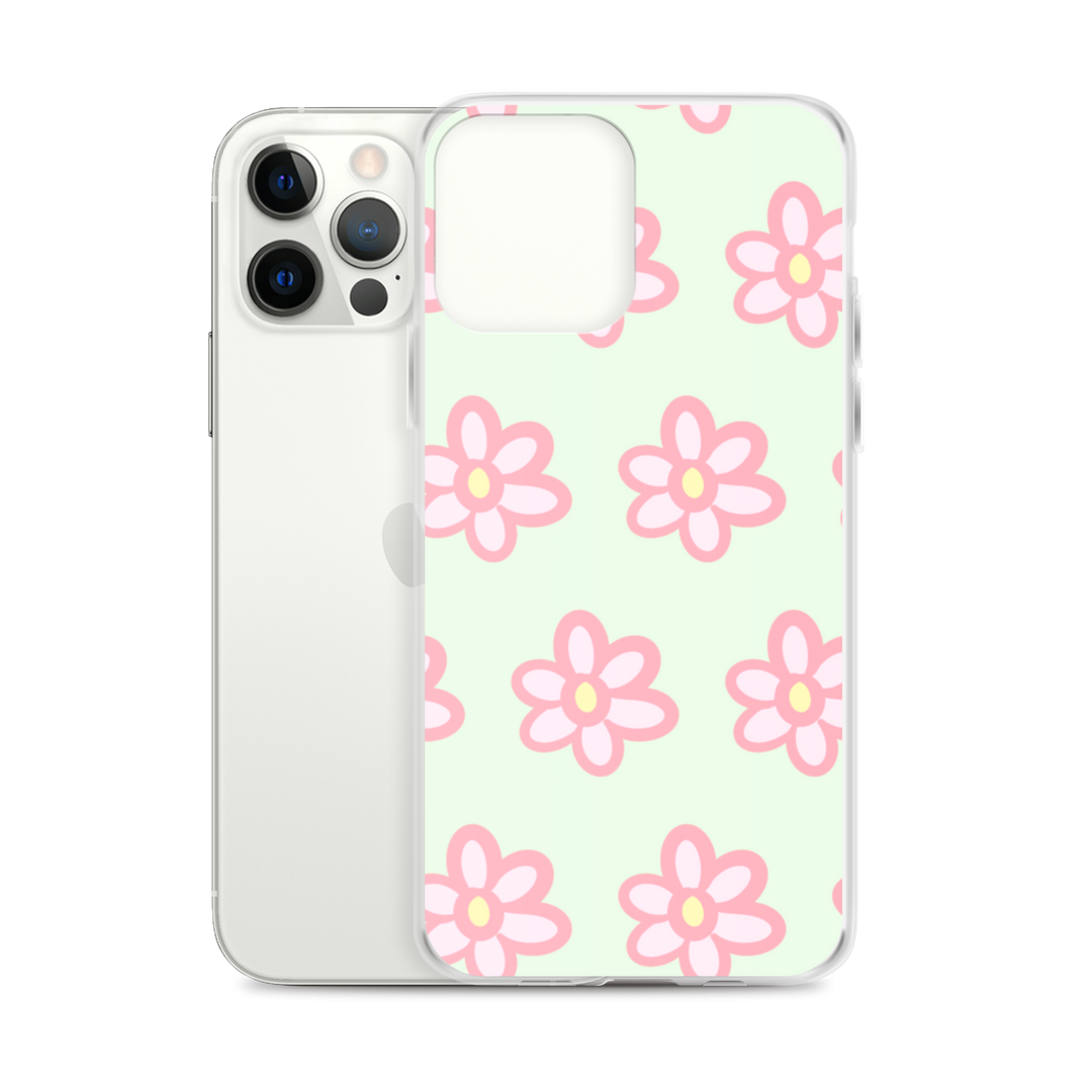 Kawaii Pink Blossom Phone Case Green