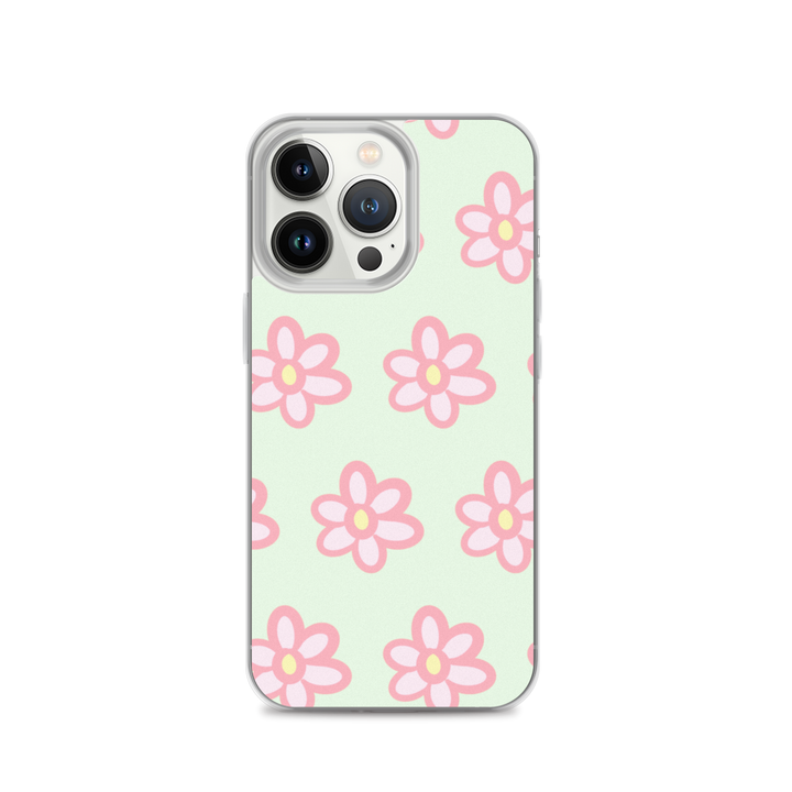 Kawaii Pink Blossom Phone Case Green