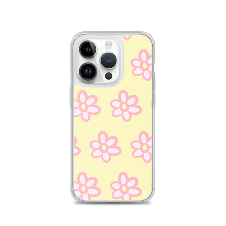 Kawaii Pink Blossom Phone Case Yellow