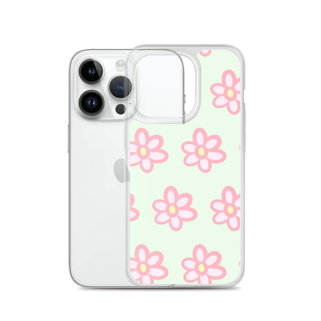 Kawaii Pink Blossom Phone Case Green