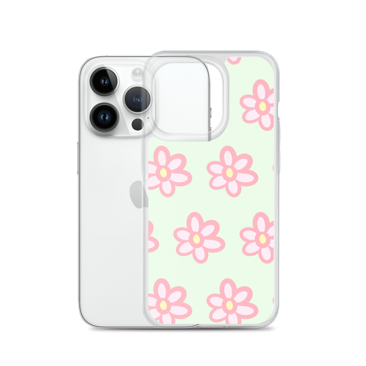 Kawaii Pink Blossom Phone Case Green