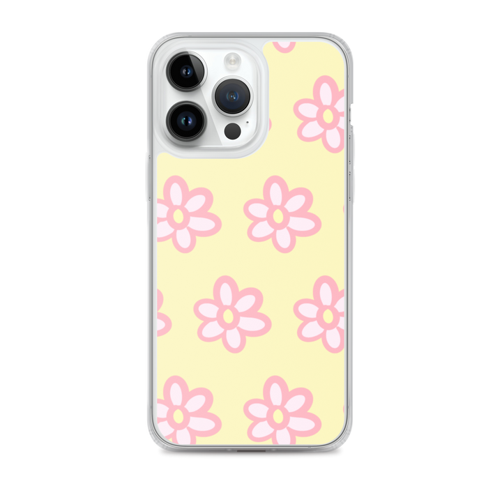 Kawaii Pink Blossom Phone Case Yellow