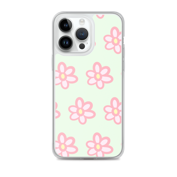 Kawaii Pink Blossom Phone Case Green