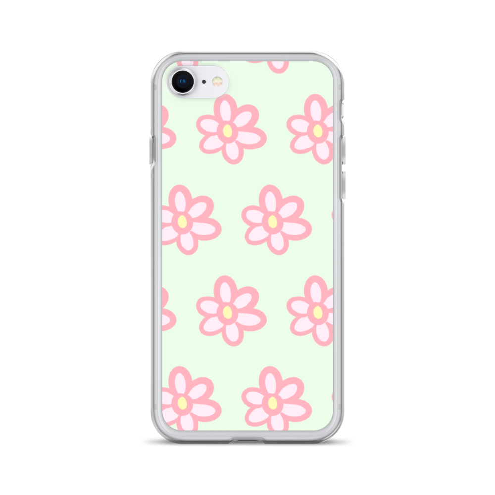 Kawaii Pink Blossom Phone Case Green