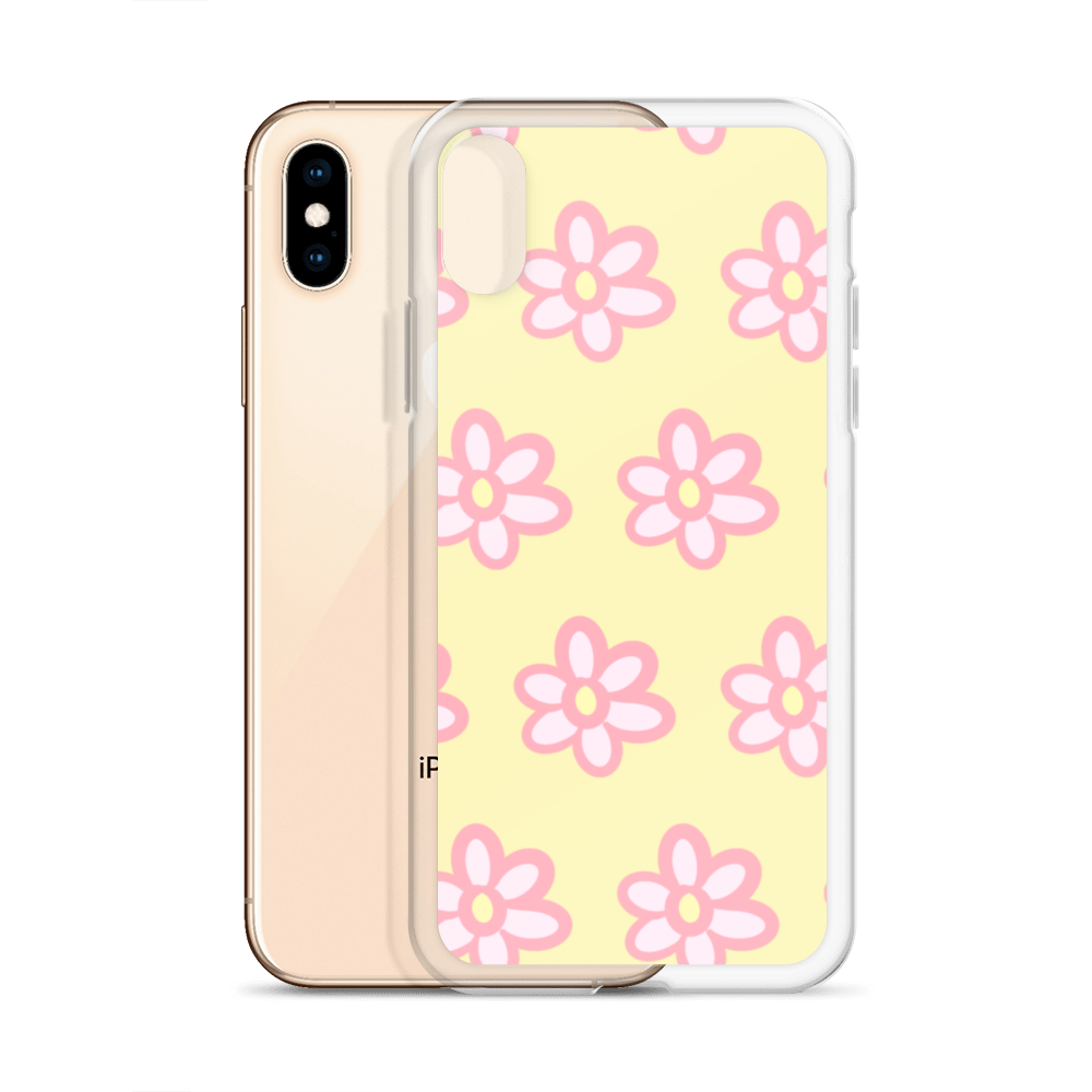 Kawaii Pink Blossom Phone Case Yellow