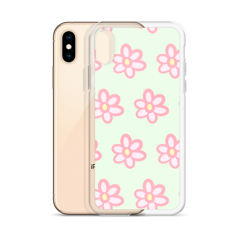 Kawaii Pink Blossom Phone Case Green