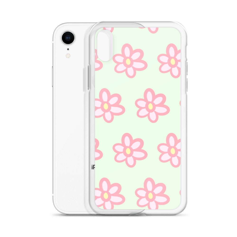 Kawaii Pink Blossom Phone Case Green