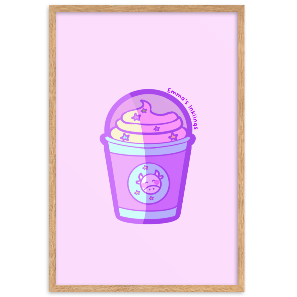 Lofi Milkshake Framed matte paper poster