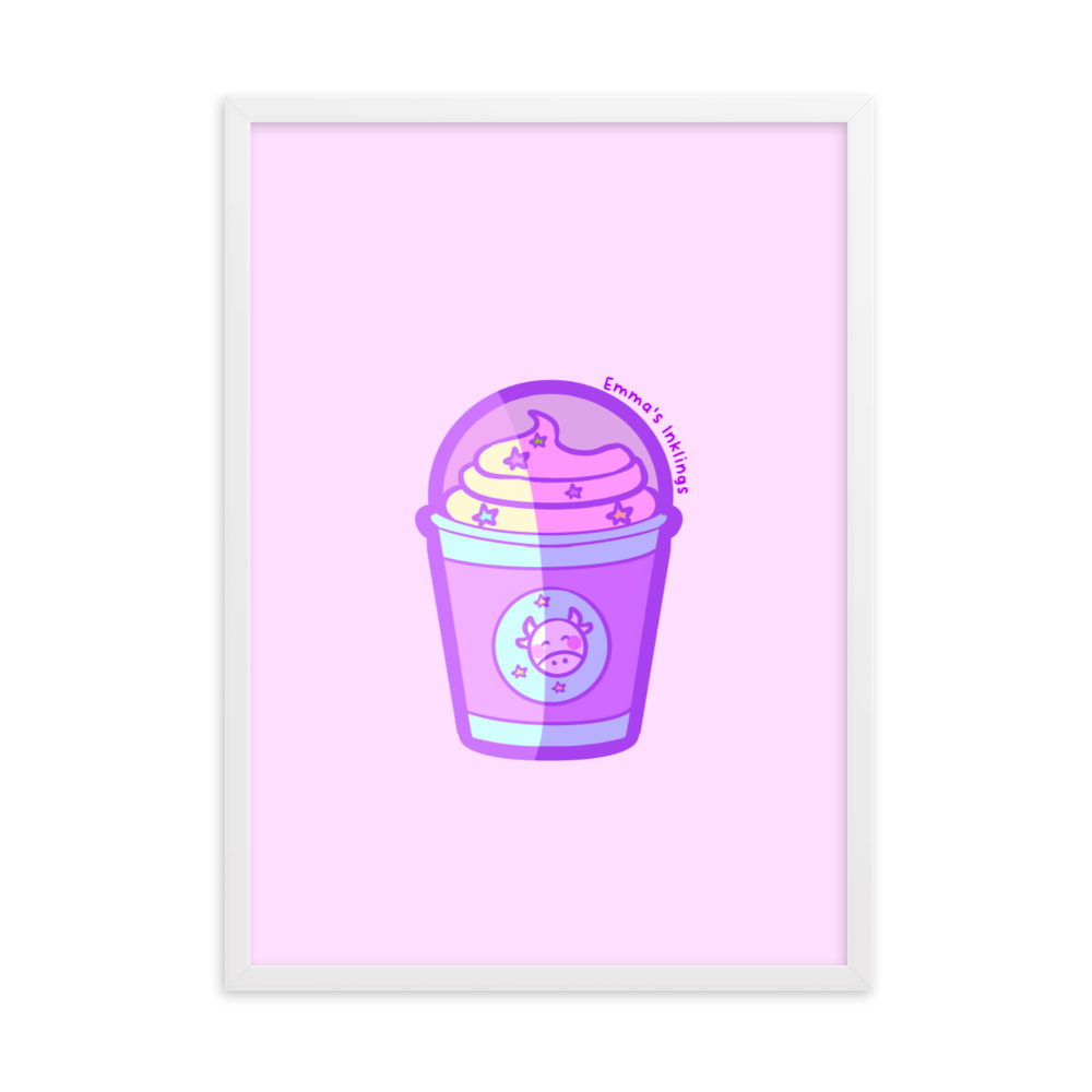 Lofi Milkshake Framed matte paper poster