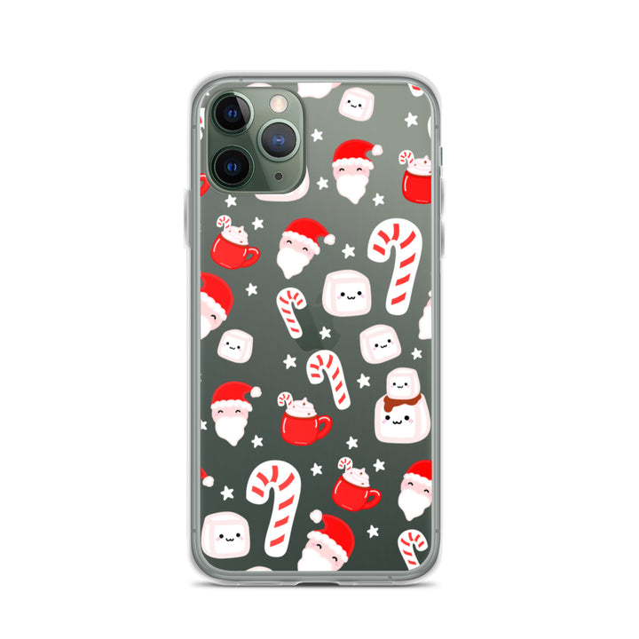 Candy Cane Christmas Pattern Phone Case Clear