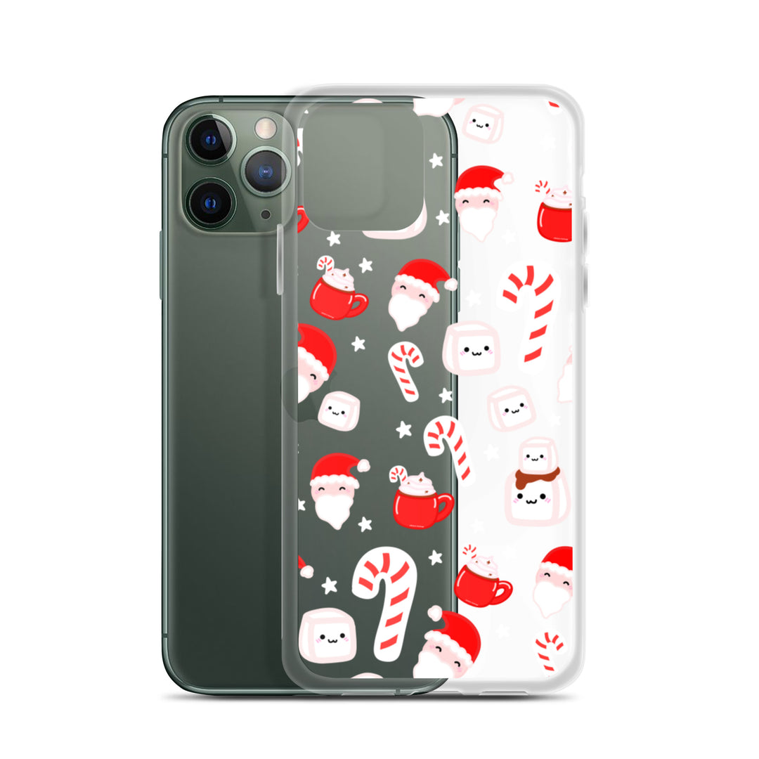 Candy Cane Christmas Pattern Phone Case Clear