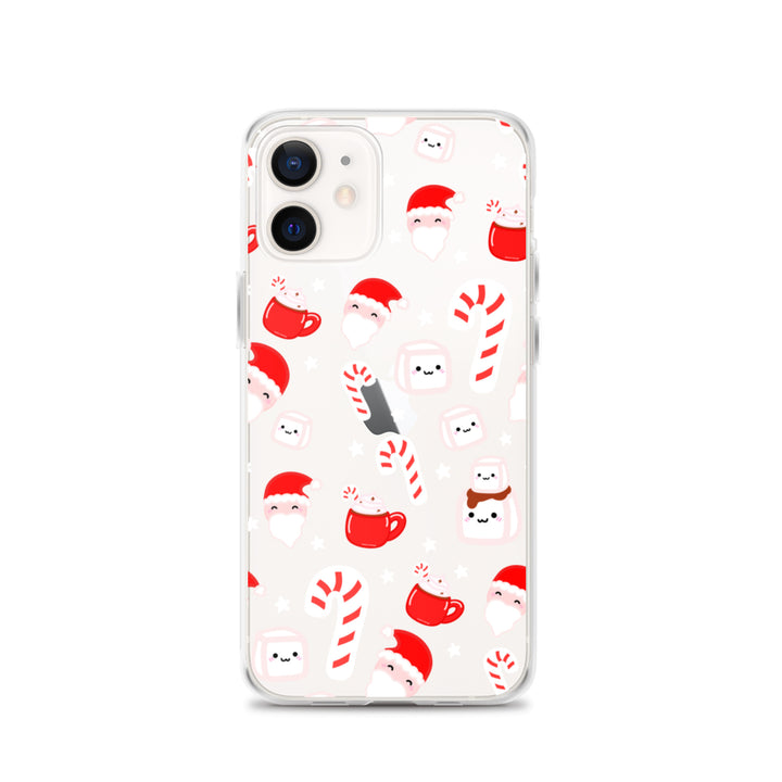 Candy Cane Christmas Pattern Phone Case Clear