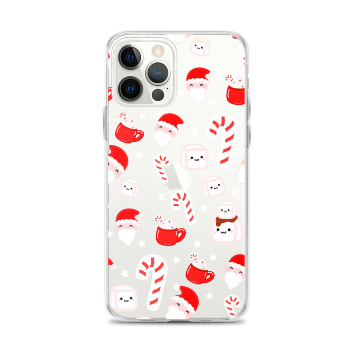 Candy Cane Christmas Pattern Phone Case Clear