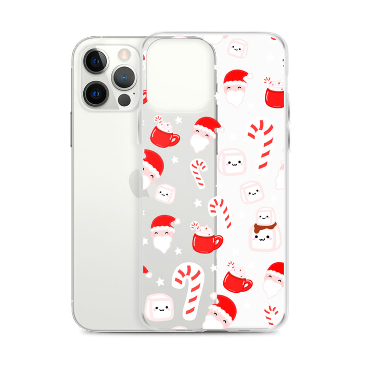 Candy Cane Christmas Pattern Phone Case Clear