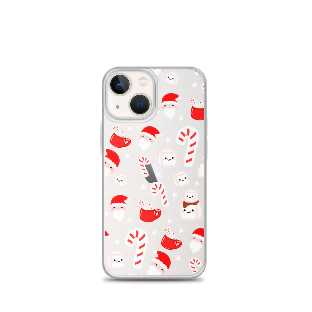 Candy Cane Christmas Pattern Phone Case Clear