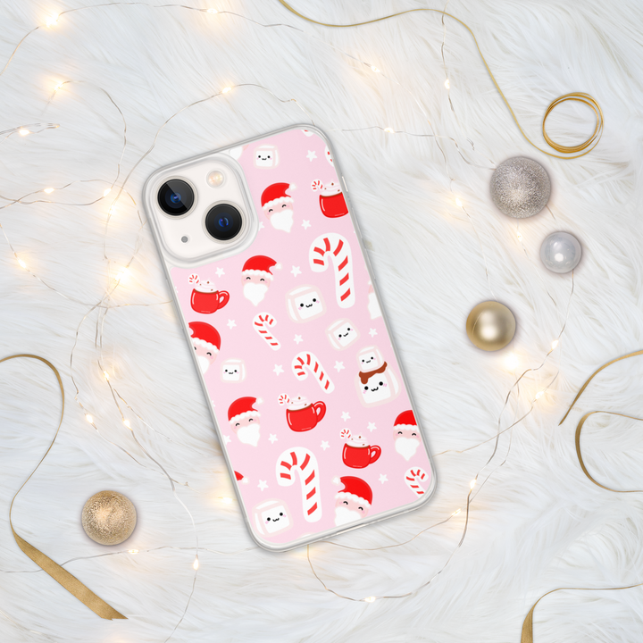 Candy Cane Christmas Pattern Phone Case Pink