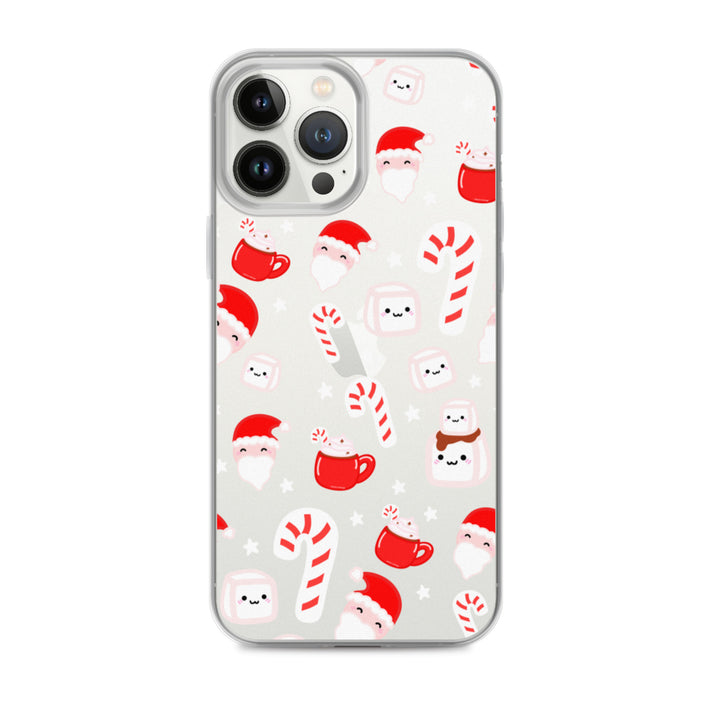 Candy Cane Christmas Pattern Phone Case Clear