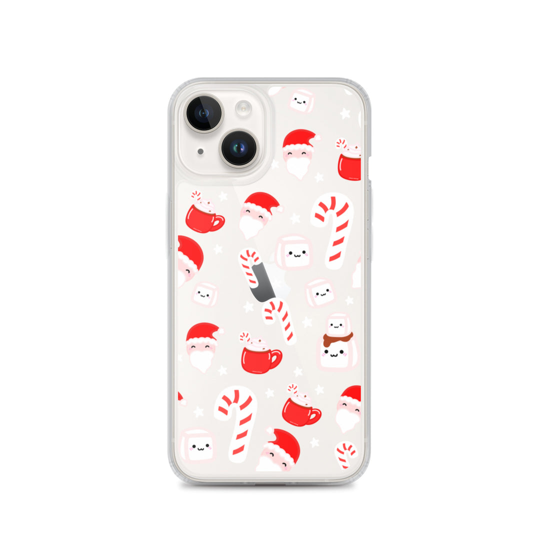 Candy Cane Christmas Pattern Phone Case Clear