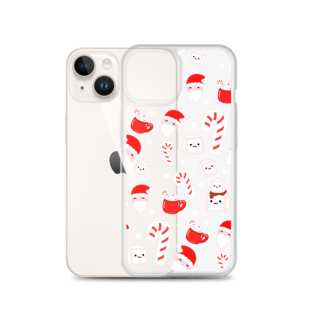 Candy Cane Christmas Pattern Phone Case Clear