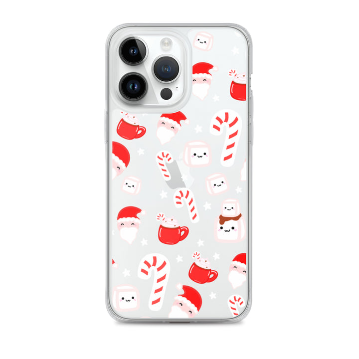 Candy Cane Christmas Pattern Phone Case Clear