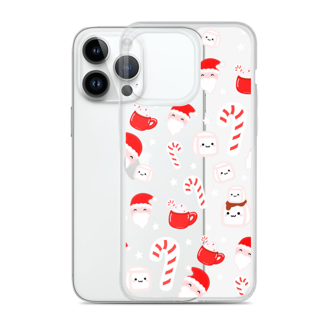 Candy Cane Christmas Pattern Phone Case Clear