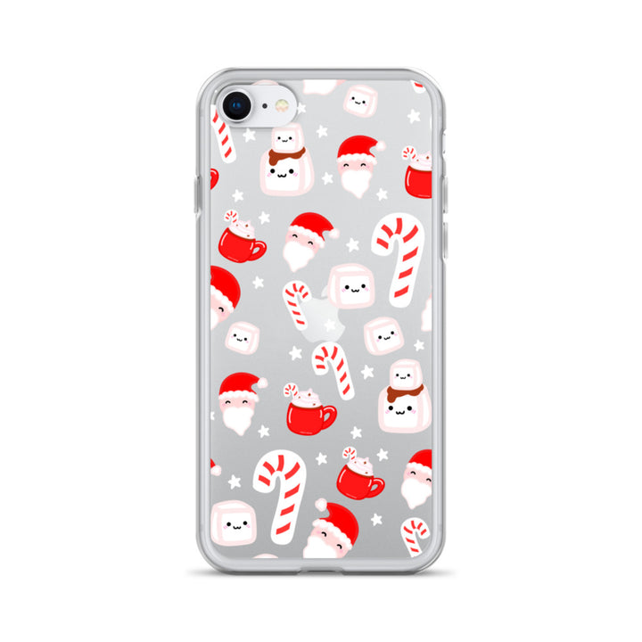 Candy Cane Christmas Pattern Phone Case Clear