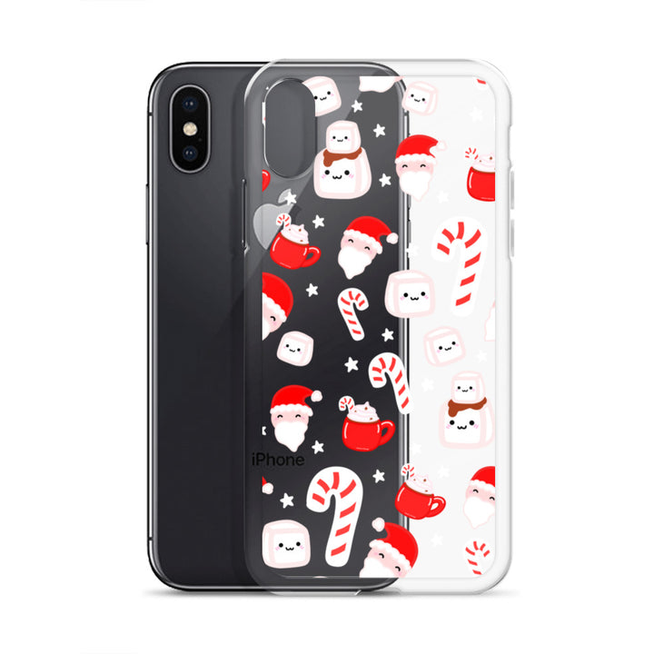 Candy Cane Christmas Pattern Phone Case Clear