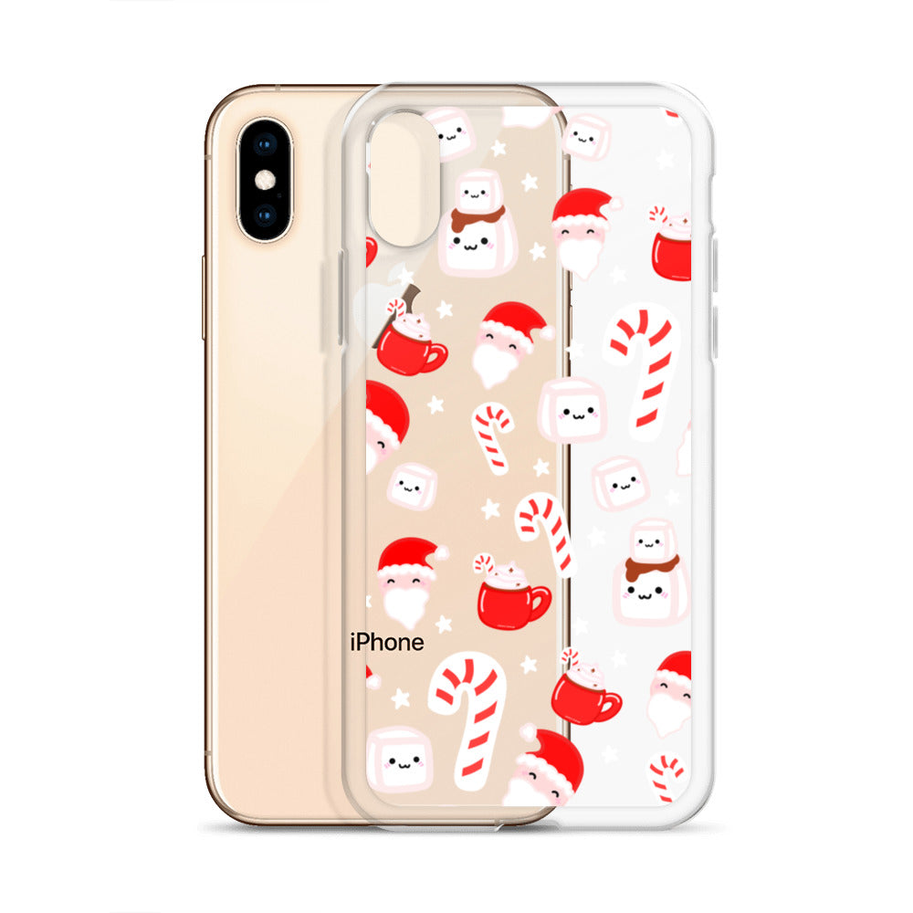 Candy Cane Christmas Pattern Phone Case Clear