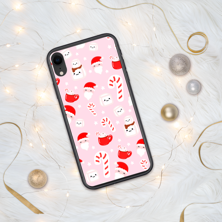 Candy Cane Christmas Pattern Phone Case Pink