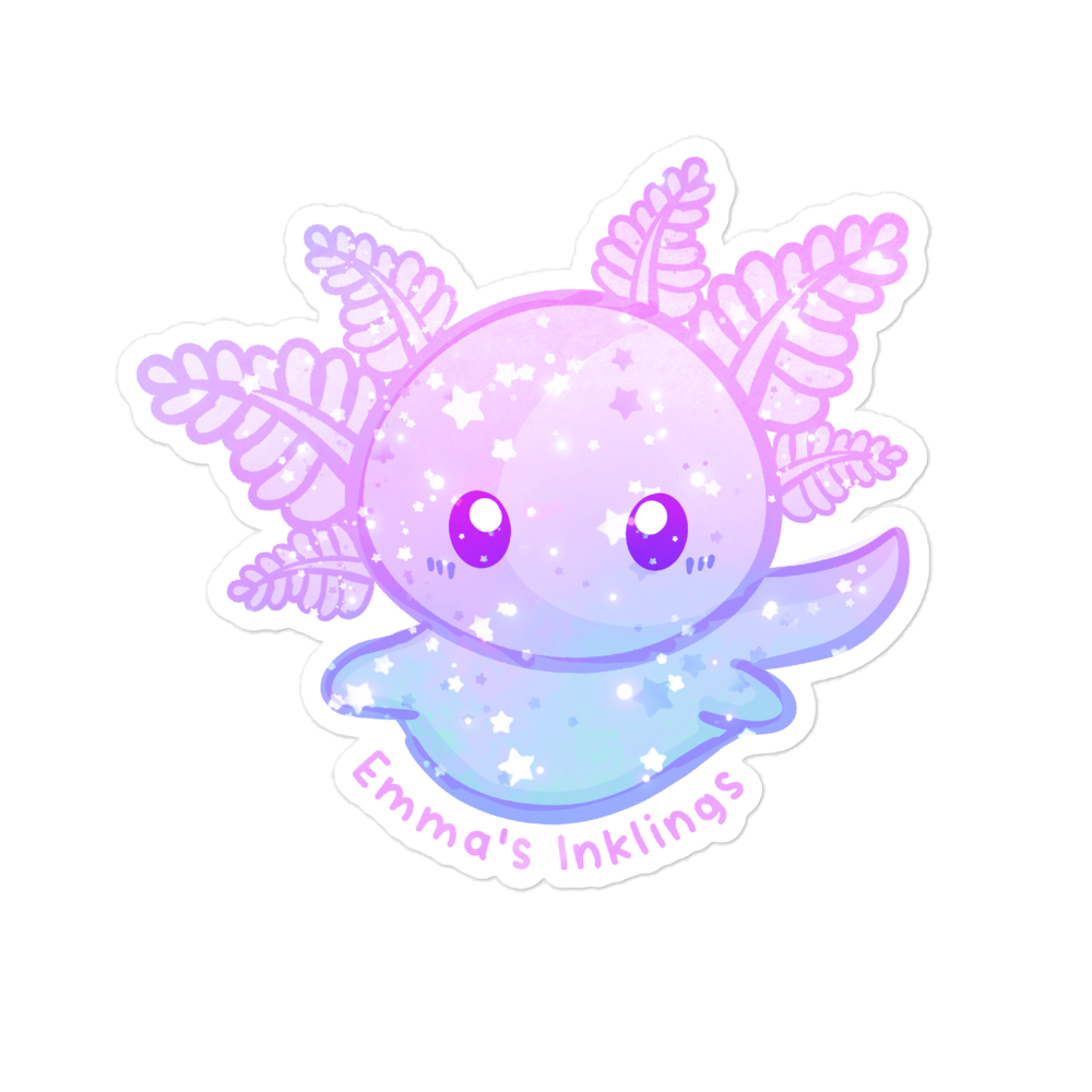 Axolotl Bubble-free stickers - Emma's Inklings