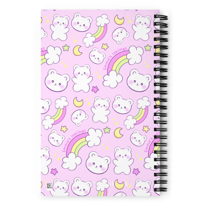 Dreamy Bears Spiral Notebook Lavender Blush - Emma's Inklings