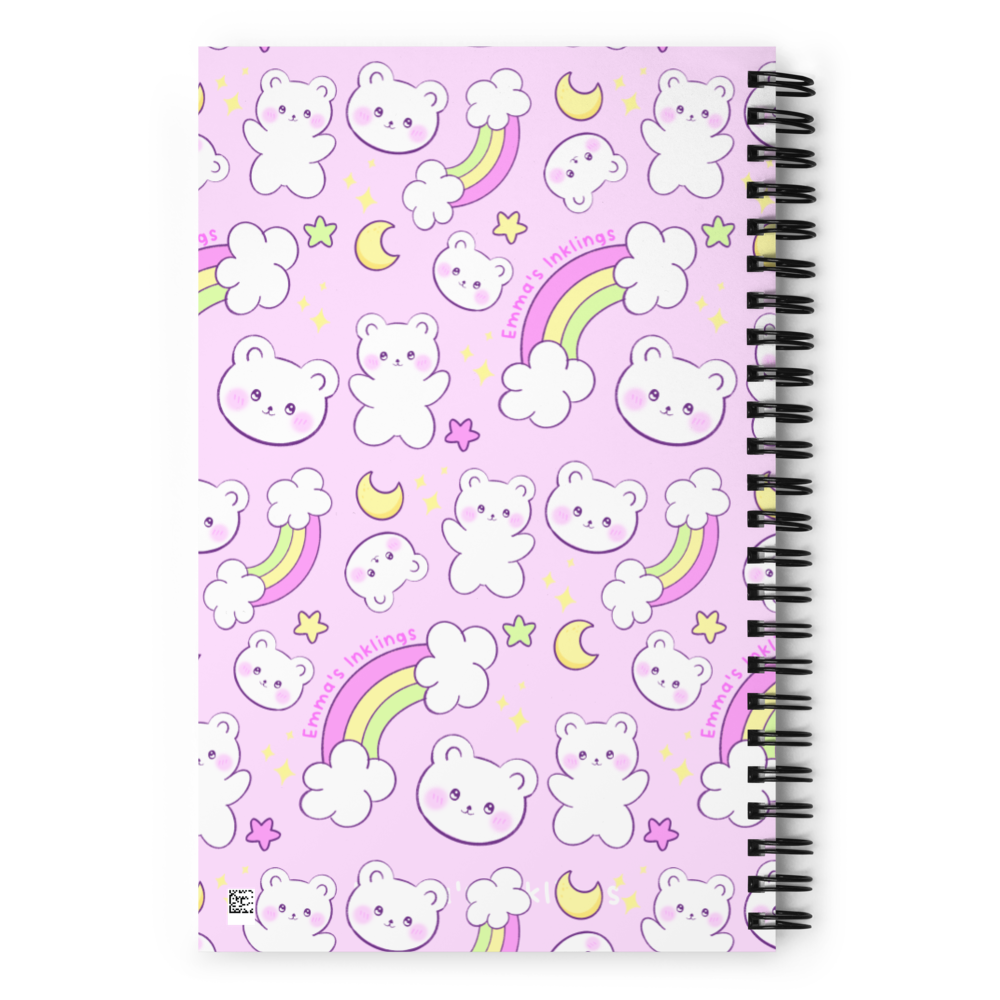 Dreamy Bears Spiral Notebook Lavender Blush - Emma's Inklings